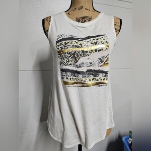 Stylish White and Gold Women's Top